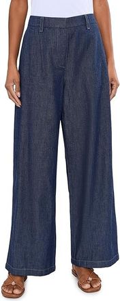 Eileen Fisher Lightweight Organic Cotton Denim High-Waisted Full Length Trouser Womens Clothing Dark Indigo : XS 30