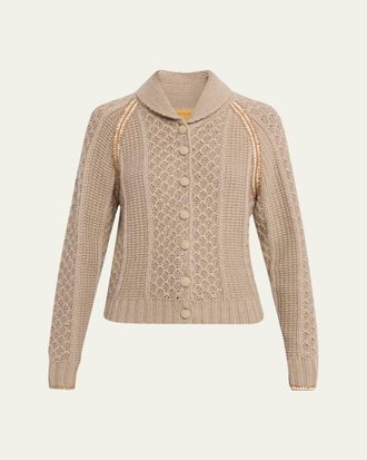 Guest In Residence Marlowe Wool Cashmere Cable Cardigan