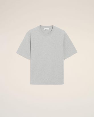 Ami Grey Cotton Ami De Coeur Embossed T-shirt Grey - XXXL - Unisex