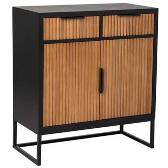 Wanderlust Deco Aparador 2 cajones y 2 puertas de madera y metal negro 80x39.5x89