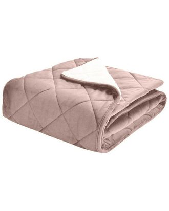 St. James Home Quilted Velvet And Sherpa Foot Pocket Throw
