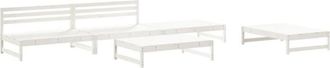 vidaXL Vidaxl - Juego De Sof&aacute;s De Jard&iacute;n 5 Piezas Madera Maciza De Pino Blanco