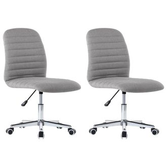 vidaXL Sillas De Comedor 2 Unidades Tela Gris Claro Vidaxl