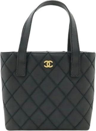 Chanel Pre-owned Tote Bags, female, Black, Size: ONE SIZE Pre-owned Wild Stitch Leather Tote Bag