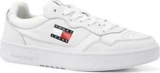 Tommy Hilfiger Embossed Cupsole Trainers - Heren - Sneakers - Wit - 41 EU - Leer - Schoenen