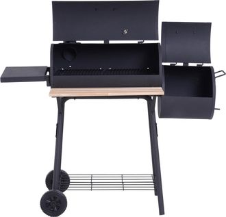 OUTSUNNY Barbacoa de carb&oacute;n 124x53x104 cm negro