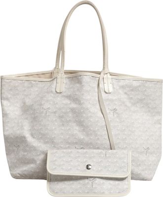 Goyard Saint Louis PM Tote Bag in Goyardine Canvas Womens White (Pre-Owned)