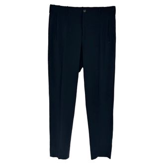 Giorgio Armani Straight-Leg Trousers in Black Wool
