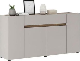 Dmora Credenza Cirimido, Madia un Cassetto, 3 Ripiani, Apertura Battente, 170x40x85h cm Beige