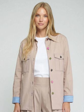 Vilagallo Colored Button Jacket In Beige