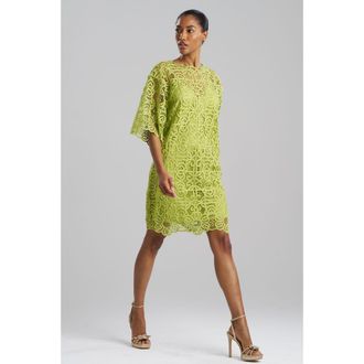 Natori RAFFIA LACE T-shirt Dress in Pear at Nordstrom, Size Small