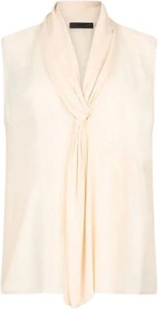 Liu Jo Top elegante de georgette de viscosa - Tops - Mujer - Beige - 2XL