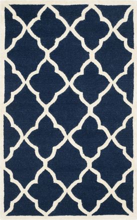 Safavieh Alfombra moderno de lana azul/blanco, 122 x 183 cm