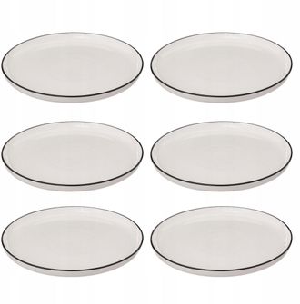 Secret de Gourmet Secret-de-gourmet Alix Set De 6 Platos Porcelana Negro 27 Cm