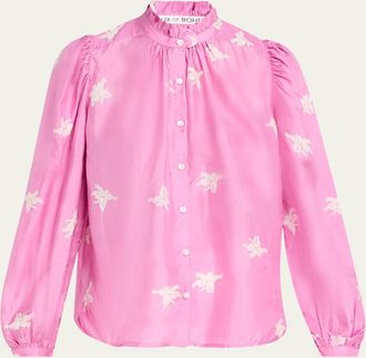 Alix of Bohemia Annabel Silk Jasmine Print Blouse