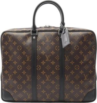 Louis Vuitton Pre-owned Handbags, female, Brown, Size: ONE SIZE Pre-owned Leather Business Bag
