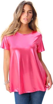 Roaman's Metallic Swing Tee in Raspberry Sorbet at Nordstrom, Size 28