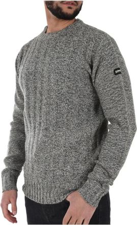 Schott NYC Schott Nyc, Truien & Vesten, Heren, Grijs, L, Wol, Grijze Ronde Hals Lange Mouw Trui