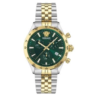 Versace Hellenyium Chronograph Quartz Green Dial Mens Watch VECFA0224