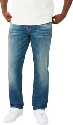 True Religion Ricky Snake Embroidered Straight Leg Jeans in Forest Denim Dark Wash at Nordstrom, Size 31