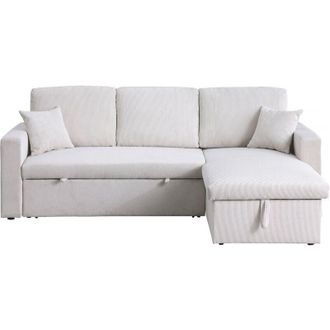 Habitat et Jardin Sof&aacute; Esquinero Convertible De Pana <> - 3 Asientos - Beige