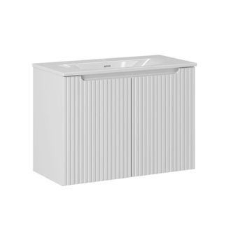 Petits Meubles Mueble lavabo individual encastrado paneles de melamina y mdf blanco