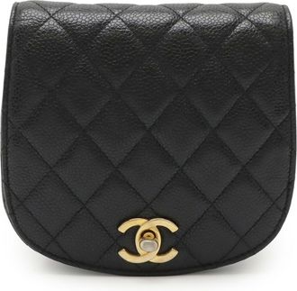 Chanel Black Grained Calfskin Sling Bag (Pre-Owned)