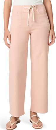 Paige Ari Drawstring High Waist Wide Leg Pants in Vintage Peach at Nordstrom, Size 31