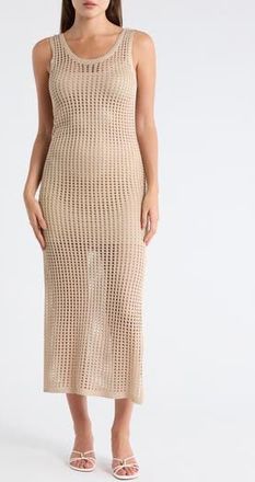 Nordstrom Rack Open Knit Cover-Up Dress in Beige Humus at Nordstrom Rack, Size X-Large
