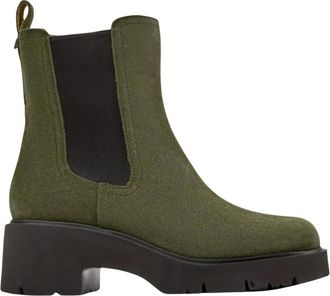 Camper Schoenen, Dames, Groen, 36 EU, Suède, Groene Chelsea Blokhak Laarzen
