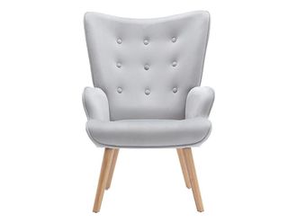 VENTE-UNIQUE.COM Sill&oacute;n cl&aacute;sico terciopelo gris