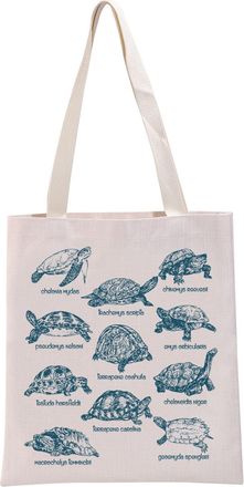 Generic PYOUL Turtle Lover Gift Turtle Types Tote Bag Tortoise Protection Gift Turtle Mom Gift Turtle Owner Gift Turtle Merch (Turtle Types Tote)