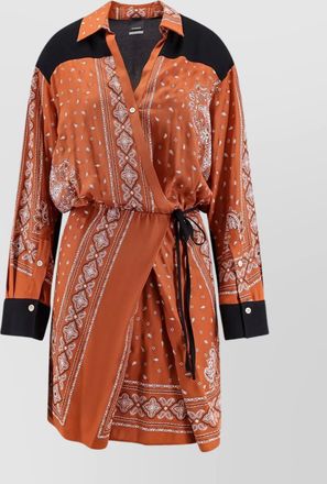 Pinko viscose printed long-sleeve mini dress