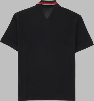 Versace Greca-Embroidered Polo Shirt - Black