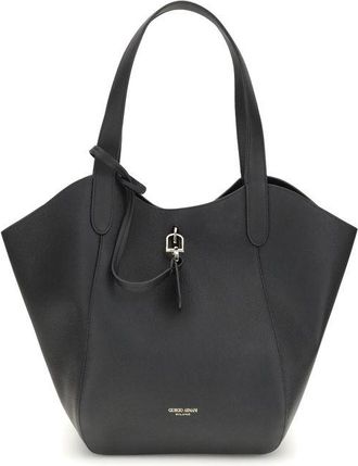 Giorgio Armani Black Calf Leather Bos Taurus Womens Handbag