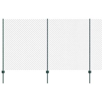 Berkfield Home Chain Link Fence with 10 U Posts Green 1.4x10 m Steel