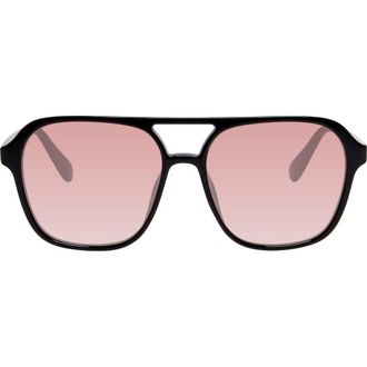 Kurt Geiger 56mm Navigator Sunglasses in Solid Black at Nordstrom Rack
