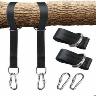 OEM Cinghie Per Altalena Da Albero - Kit Completo Con 2 Moschettoni In Acciaio Inox - Ideale Per Pneumatici, Verande E Uso Esterno - Trimec