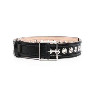Alexander McQueen Eyelet-Detail Leather Belt