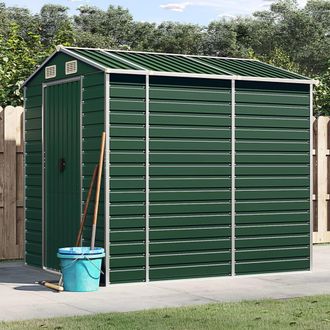 Berkfield Home Garden Shed Green 191x215x198 cm Galvanised Steel | Size: 191 x 215 x 198 cm