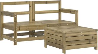 vidaXL Juego De Sof&aacute;s De Jard&iacute;n 3 Piezas Madera De Pino Impregnada Vidaxl