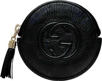 Gucci Black Leather Coin Purse/Coin Case (Pre-Owned)