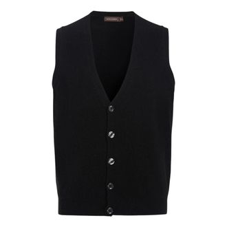 Oscar Jacobson Cardigans, male, Black, S, Guiseppe Regular Fit Vest