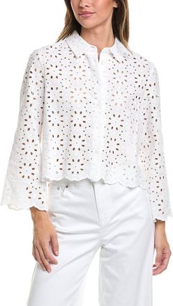 Brooks Brothers Eyelet Crop Blouse