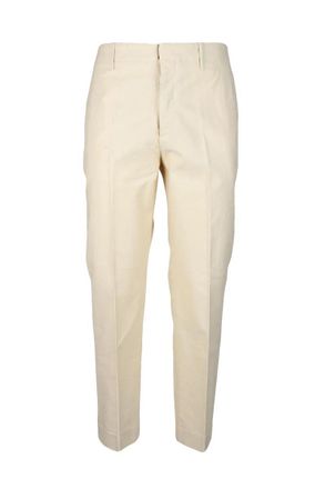 Hindustrie Tailored Beige Trousers with Mid-Rise Waist