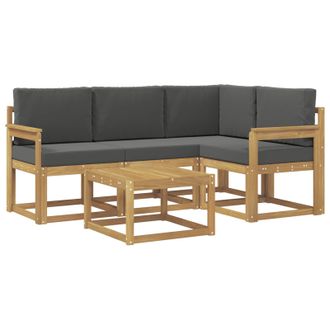 vidaXL Conjunto De Sof&aacute;s De Exterior 5 Pcs Blanco Y Antracita Vidaxl