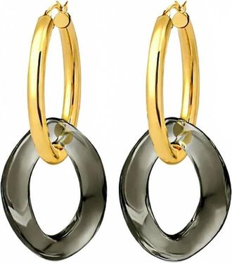 Gold & Honey Womens Lucite Curb Link Hoop Earrings In Blackberry