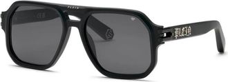 Philipp Plein Authentieke Bril met Topkwaliteit - unisex - Zonnebrillen - Zwart - 57 MM - Accessoires