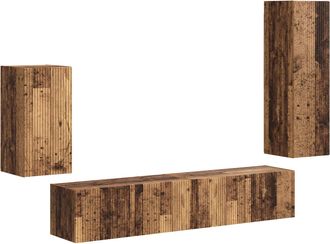 vidaXL Conjunto De Mueble De Tv 4 Uds. Madera Vieja Vidaxl