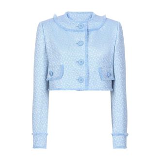 Dolce & Gabbana Rachel Wool Crop Jacket - Jackets - Mujer - Azul - S